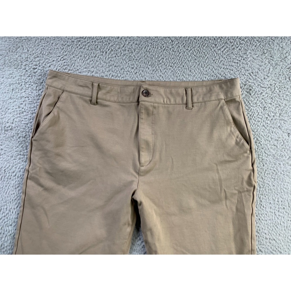 True Classic Pants Mens 40x27 Beige Soft Stretch Comfort Casual Chino - Picture 2 of 13